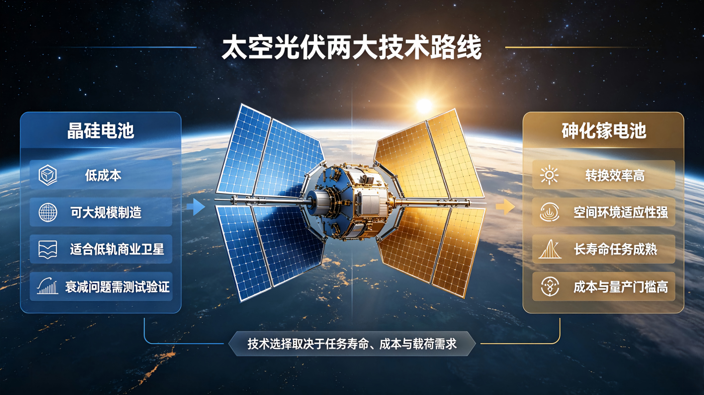 晶硅重返太空光伏赛道，多技术路线并行推动商业航天能源革新